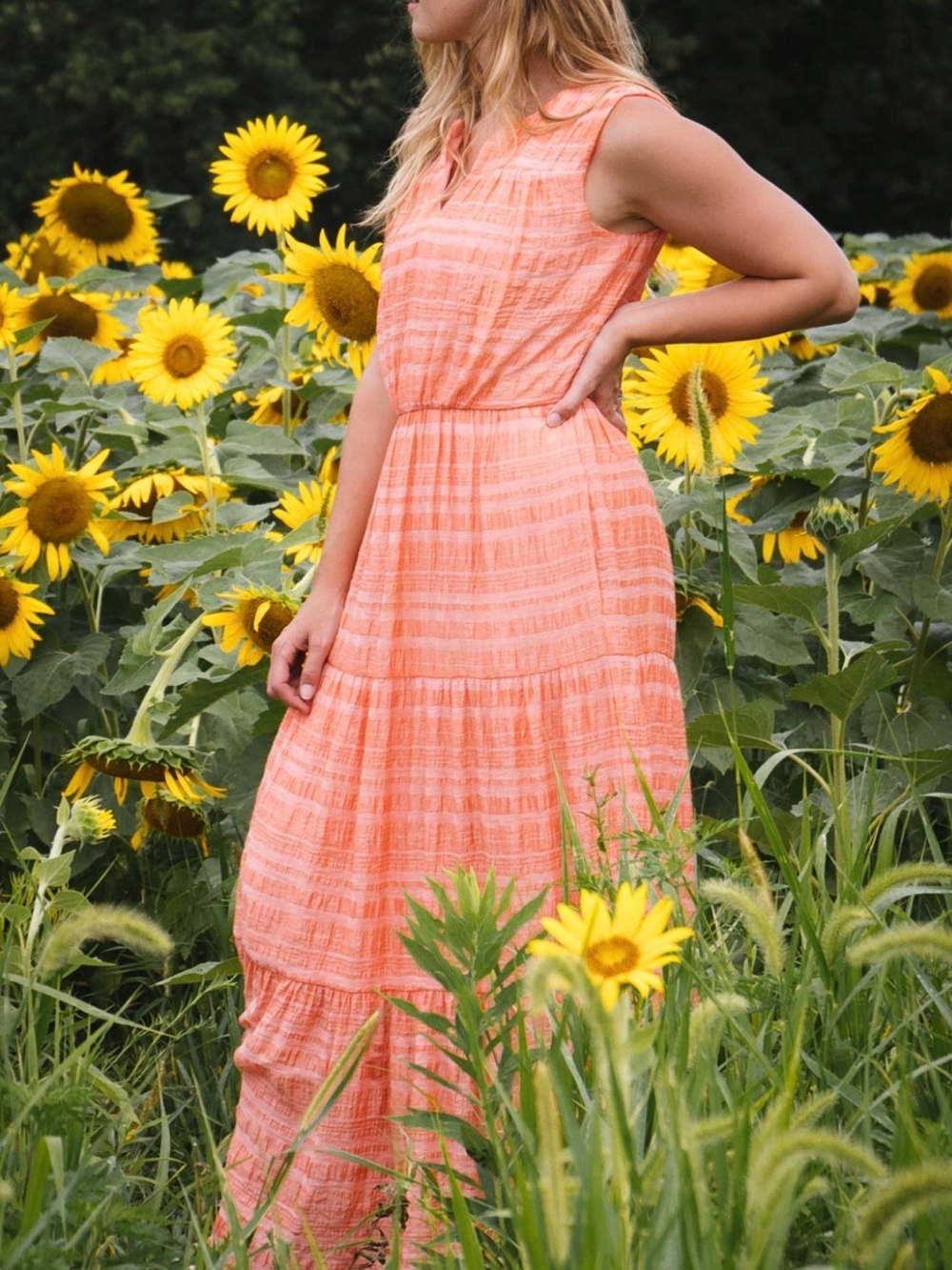 Gal Meets Glam Sleeveless Coral Maxi Dress